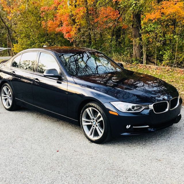 2014 BMW 3-Series (Imperial Blue Metallic (navy)/Black Leather With Red Stitching)