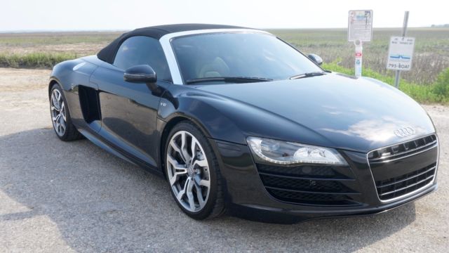 2011 Audi R8 (Custom metallic midnight blue/Black, white seats, white stitching, carbon fiber)