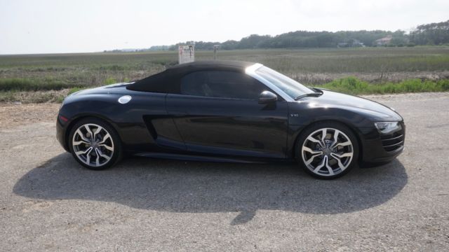 2011 Audi R8 (Custom metallic midnight blue/Black, white seats, white stitching, carbon fiber)