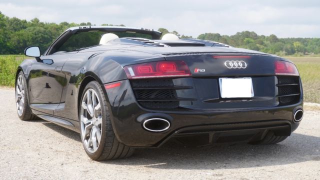2011 Audi R8 (Custom metallic midnight blue/Black, white seats, white stitching, carbon fiber)