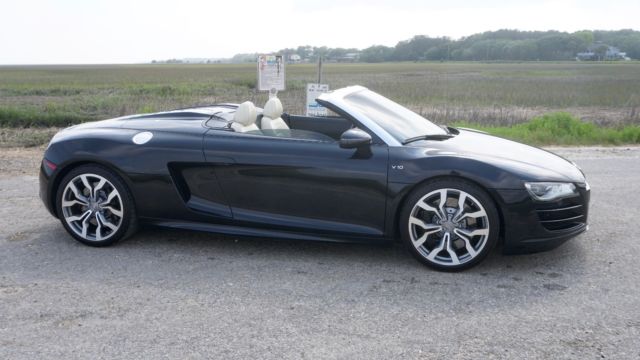 2011 Audi R8 (Custom metallic midnight blue/Black, white seats, white stitching, carbon fiber)