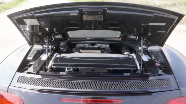 2011 Audi R8 (Custom metallic midnight blue/Black, white seats, white stitching, carbon fiber)
