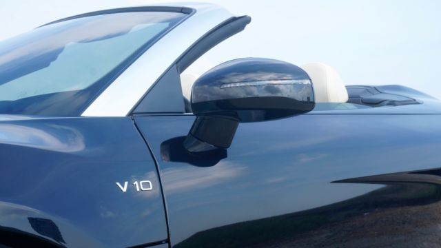 2011 Audi R8 (Custom metallic midnight blue/Black, white seats, white stitching, carbon fiber)