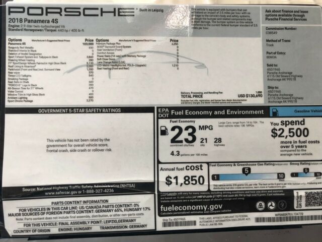 2018 Porsche Panamera (BURGUNDY RED METALLIC/Black)