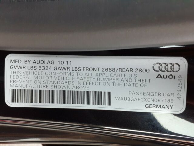 2012 Audi A7 (Black/Brown)