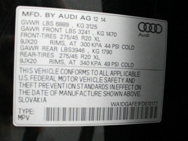 2015 Audi Q7 (Black/Black)