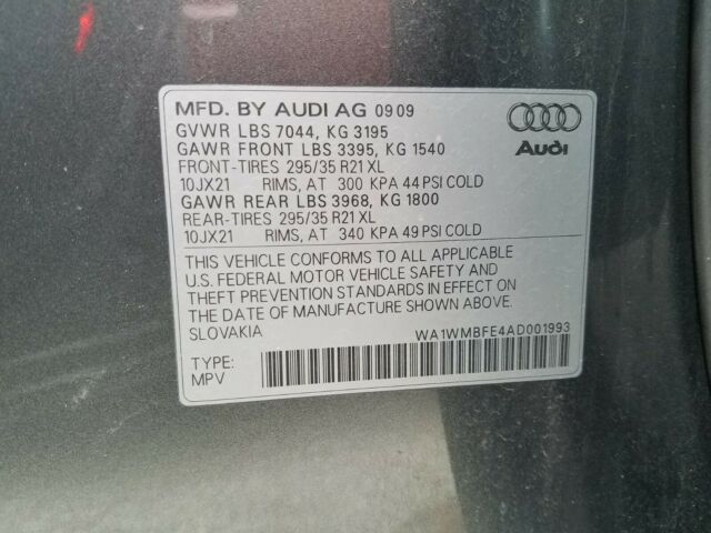 2010 Audi Q7 (Gray/Black)