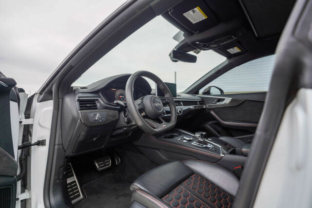 2019 Audi RS5 (Glacier White Metallic/Black w/ Crescendo Red Stitching)